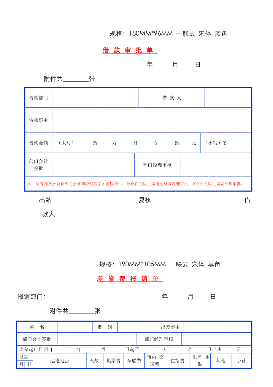 费用报销单表格模板_第3页