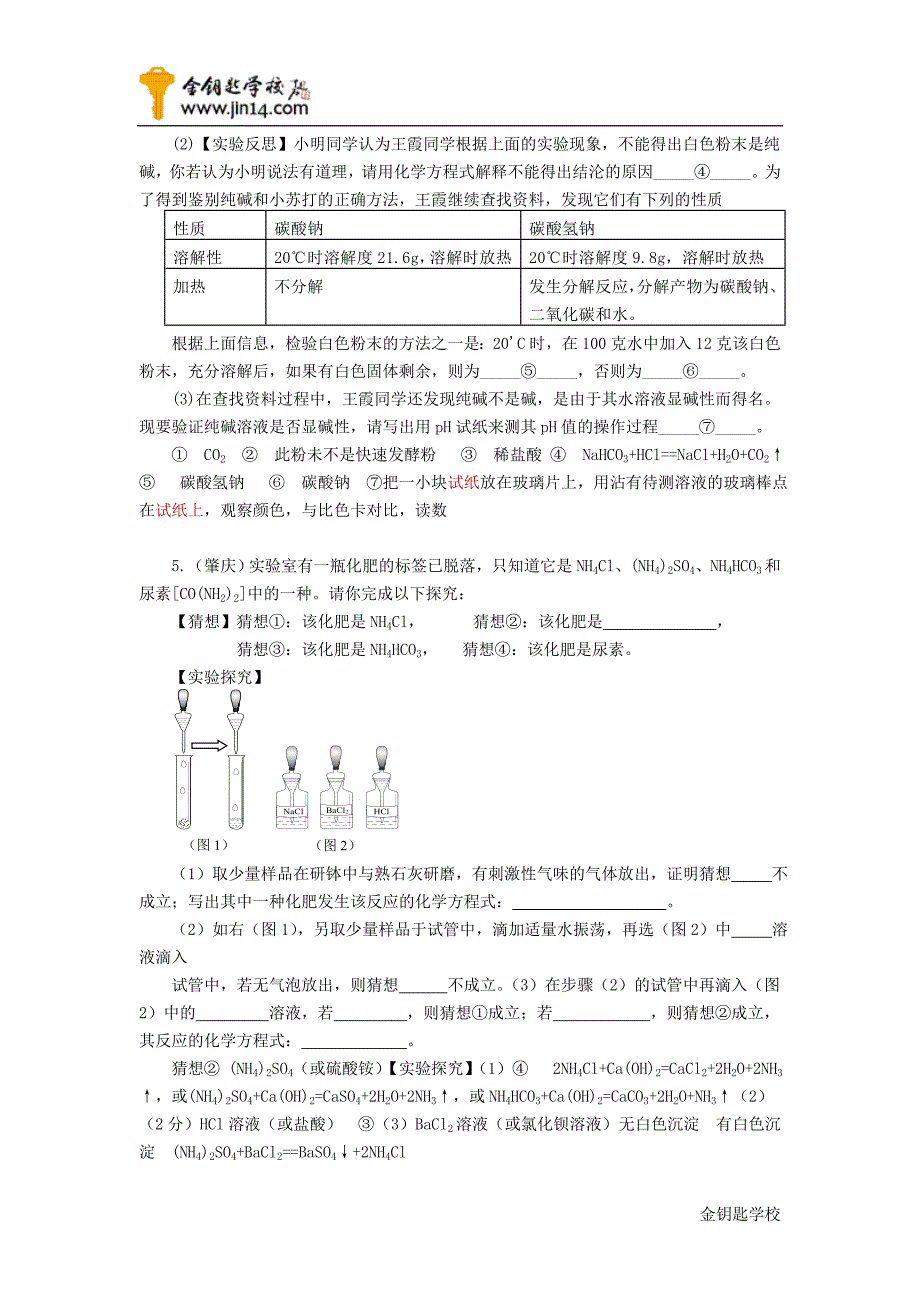 中考化学实验与探究题100 例_第4页