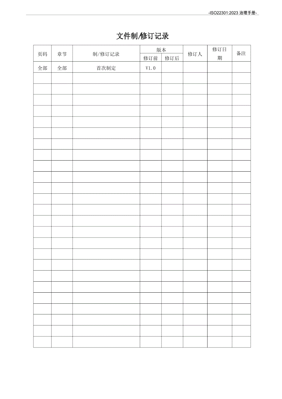 ISO22301：2023年管理手册模版_第2页