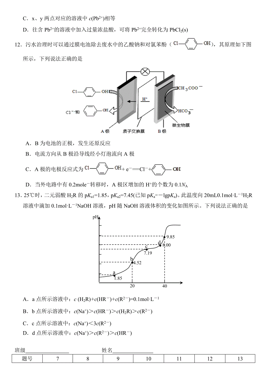 精修版新课标理科综合化学选择题专项训练4_第2页