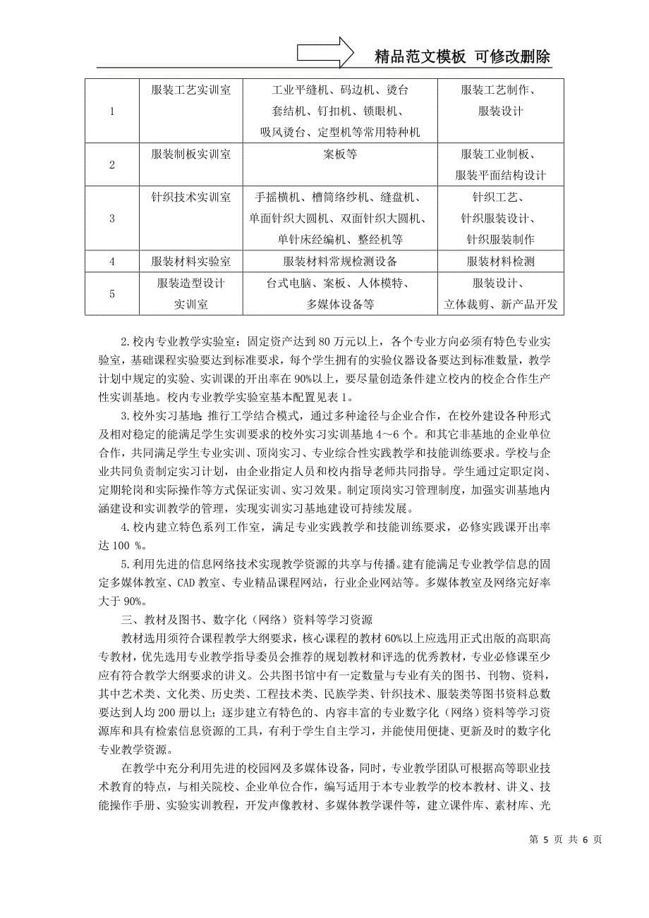 针织服装设计与制作专业教学基本要求范文_第5页