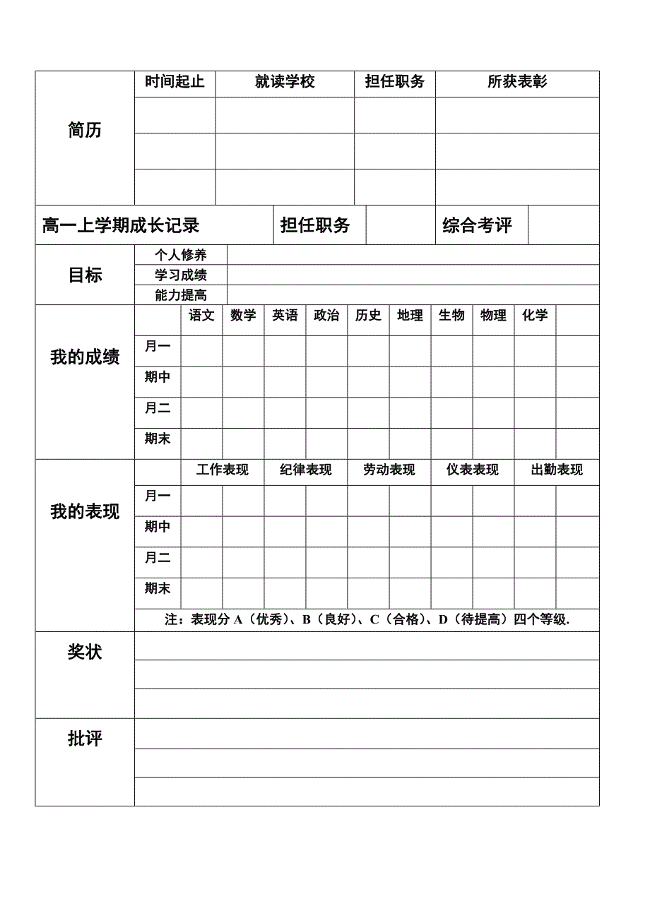 高中学生成长档案(6)_第2页