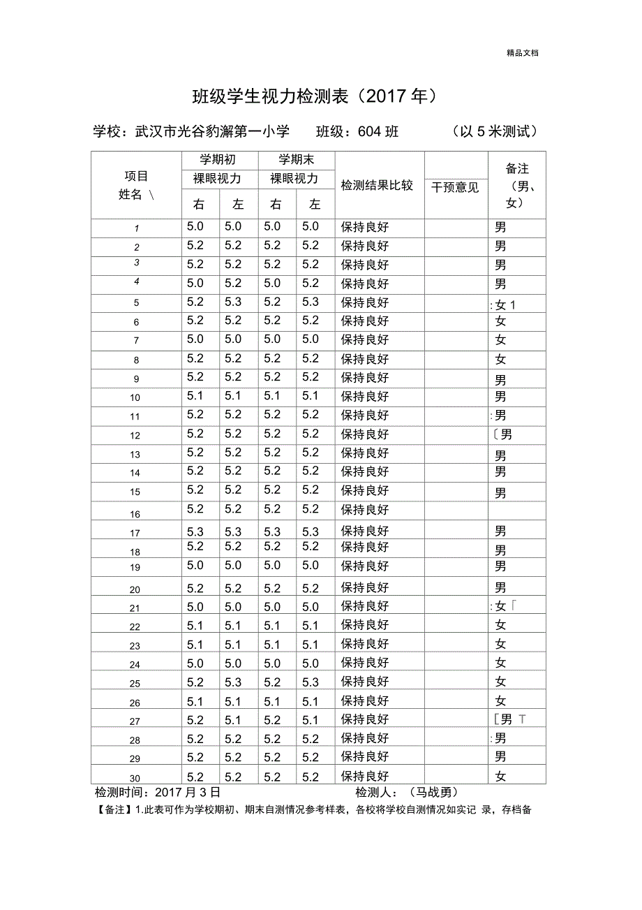 班级学生视力检测表_第1页