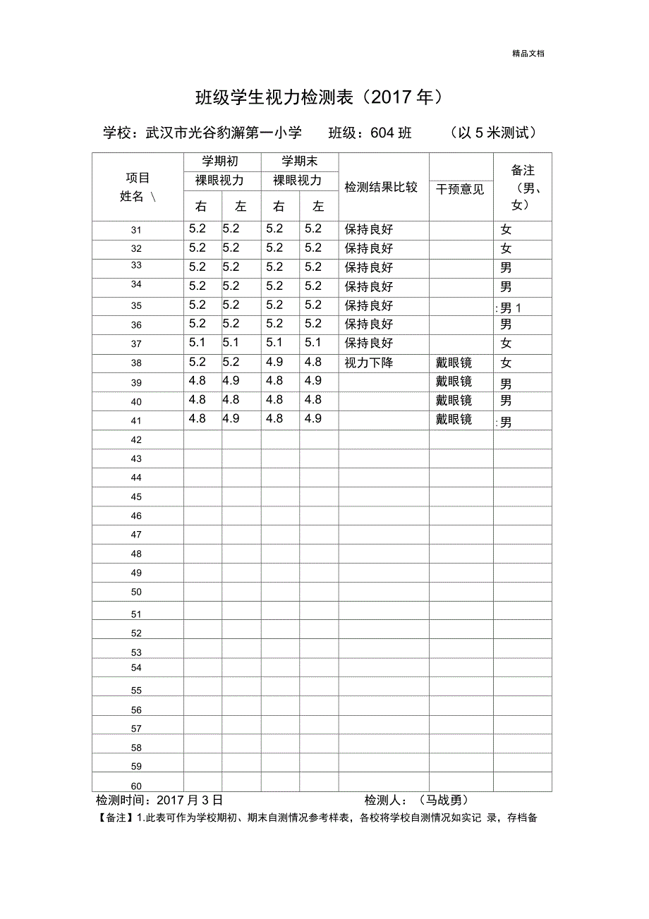 班级学生视力检测表_第3页