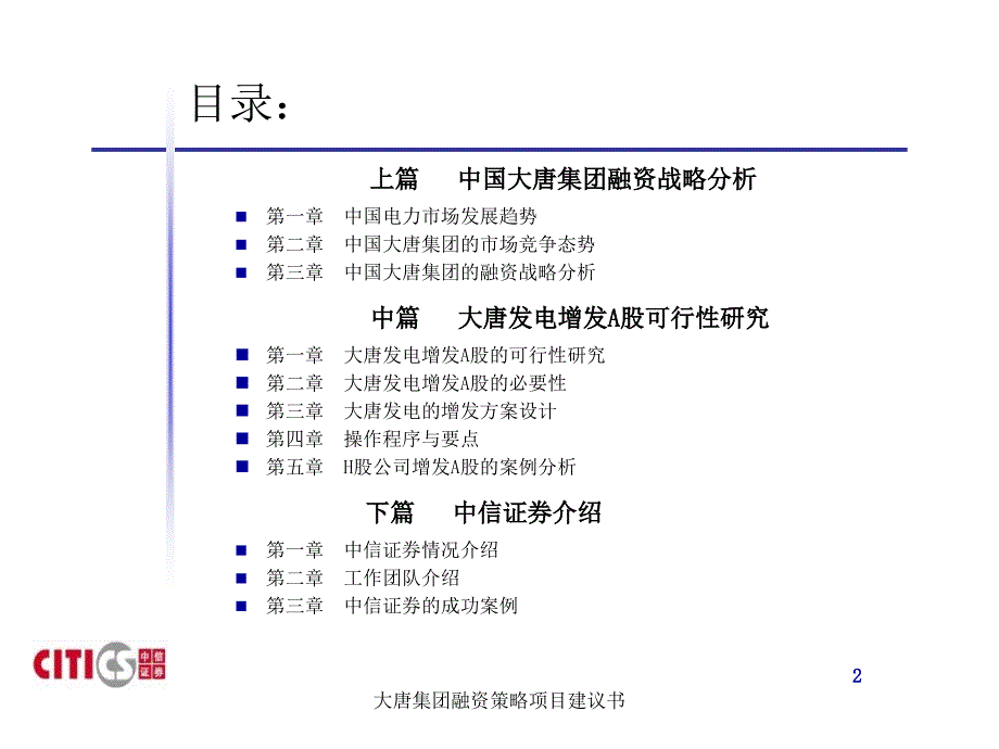 大唐集团融资策略项目建议书课件_第2页