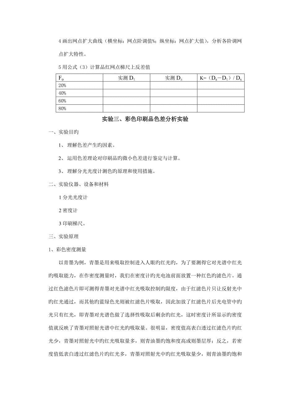 印刷色彩学试验基础指导书新陈路_第5页