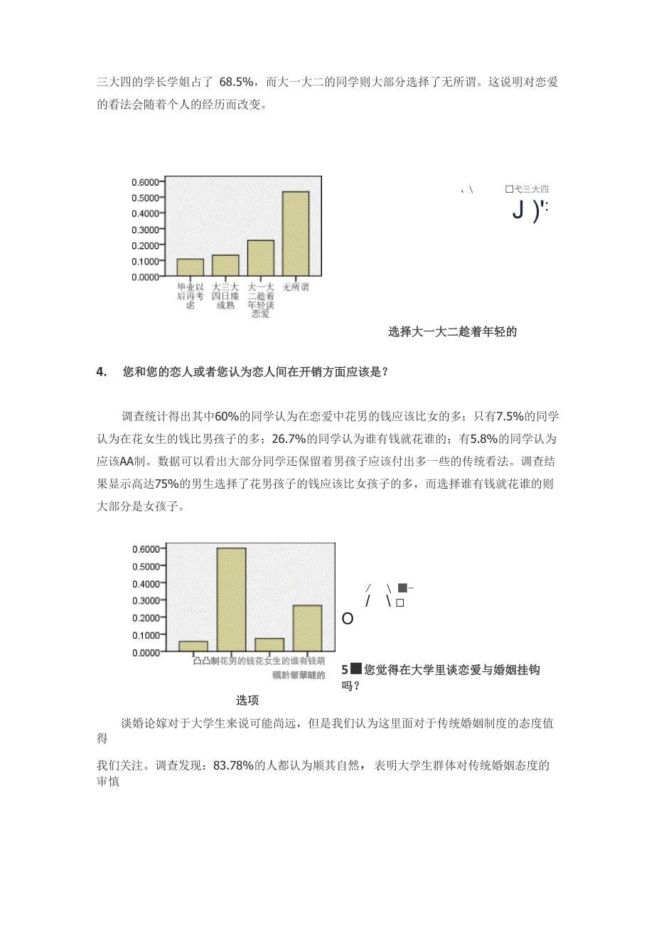 大学生恋爱观问卷调查分析实验报告_第5页