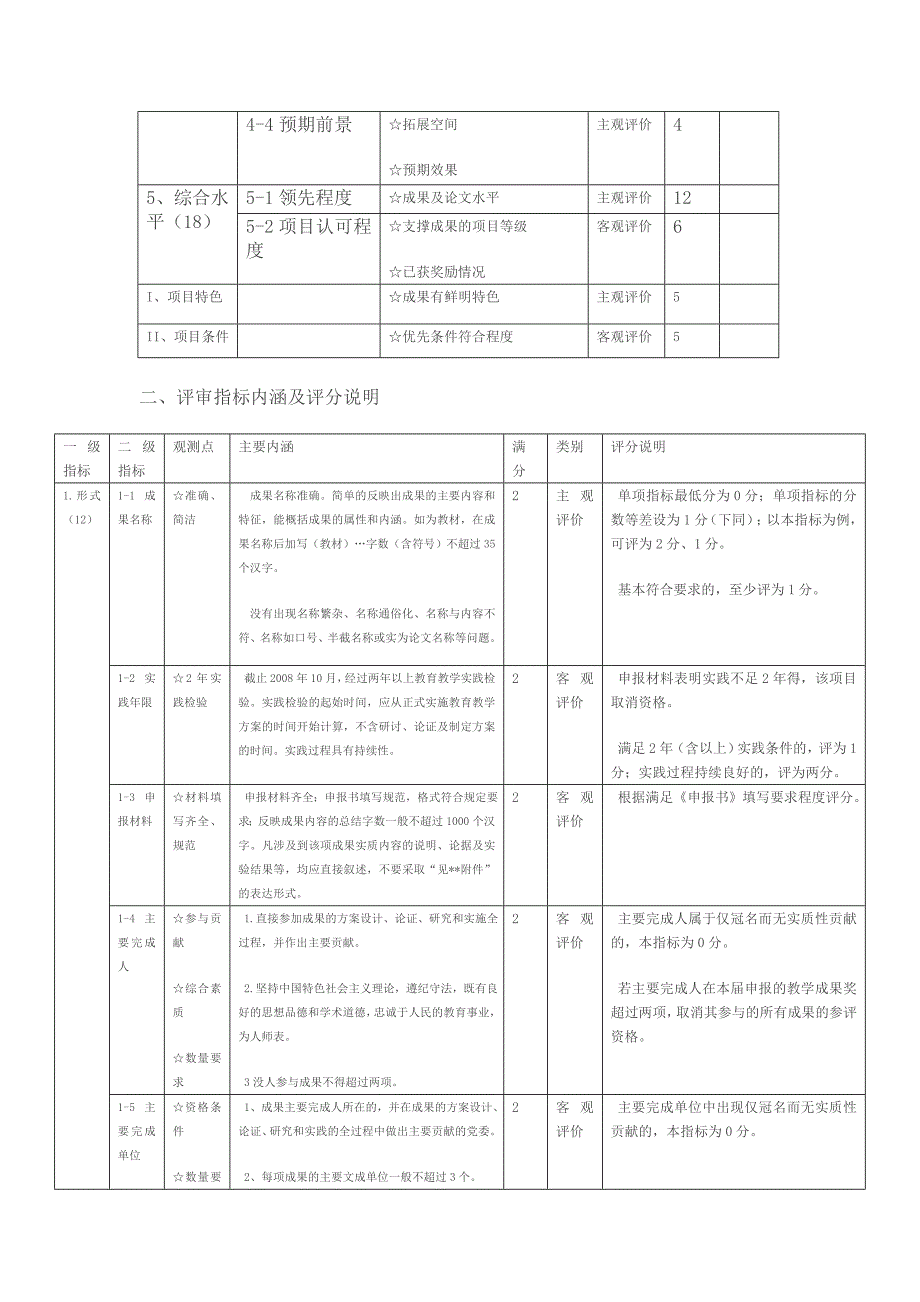 第六届四川省高等教育教学成果奖评审指标体系_第2页