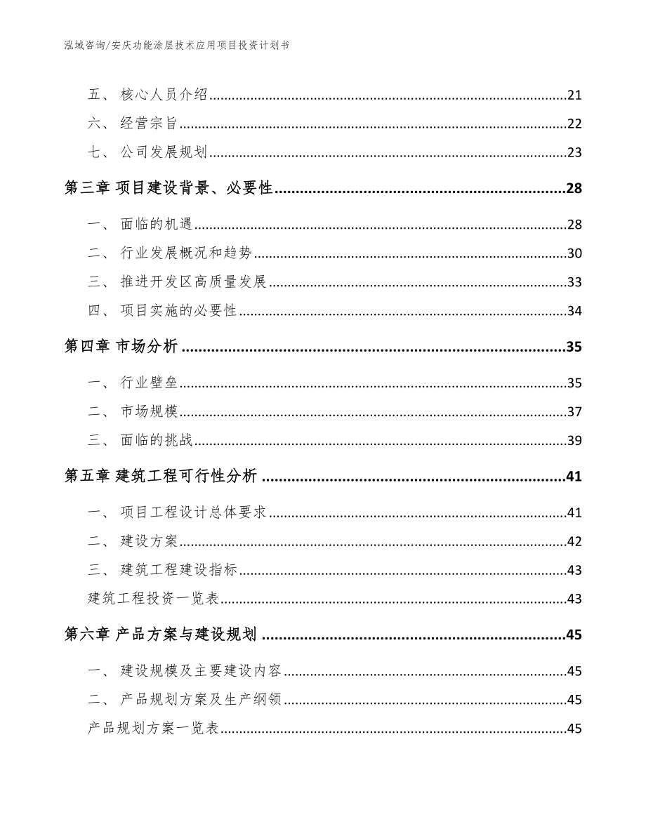 安庆功能涂层技术应用项目投资计划书（模板范本）_第2页