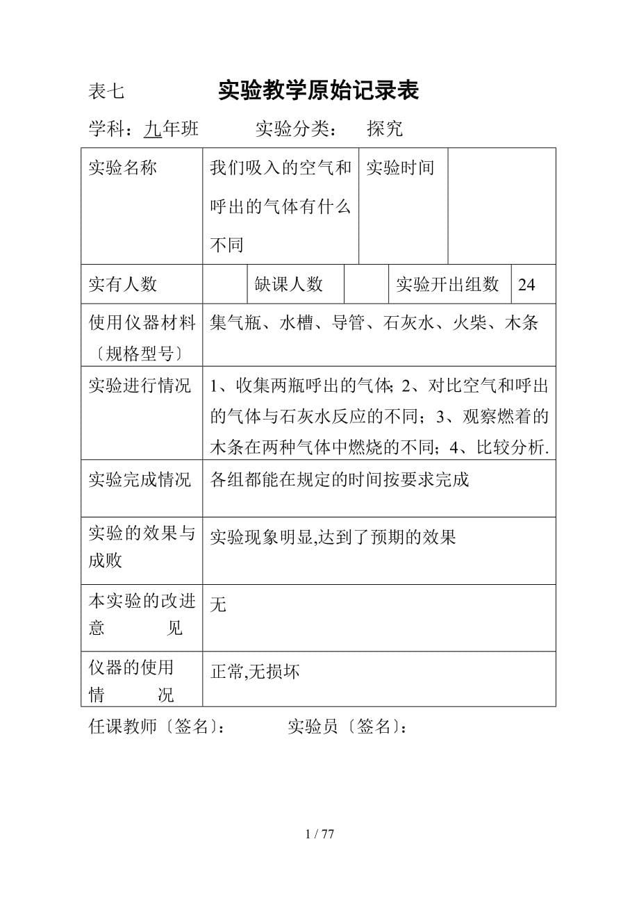 化学实验原始记录表_第5页