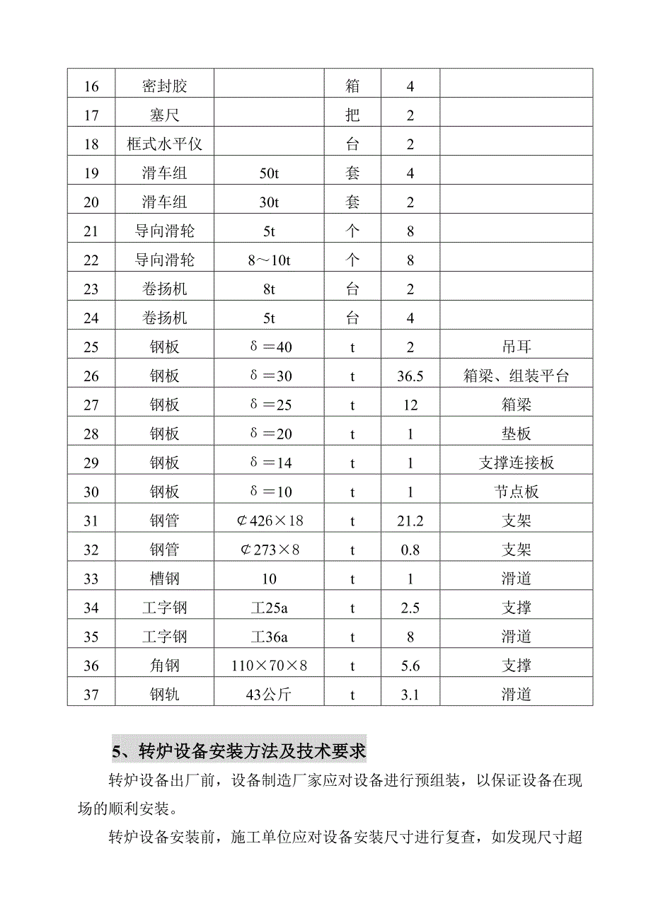 00万吨热轧薄板工程铁钢项目120t炼钢转炉设备安装方案.doc_第3页