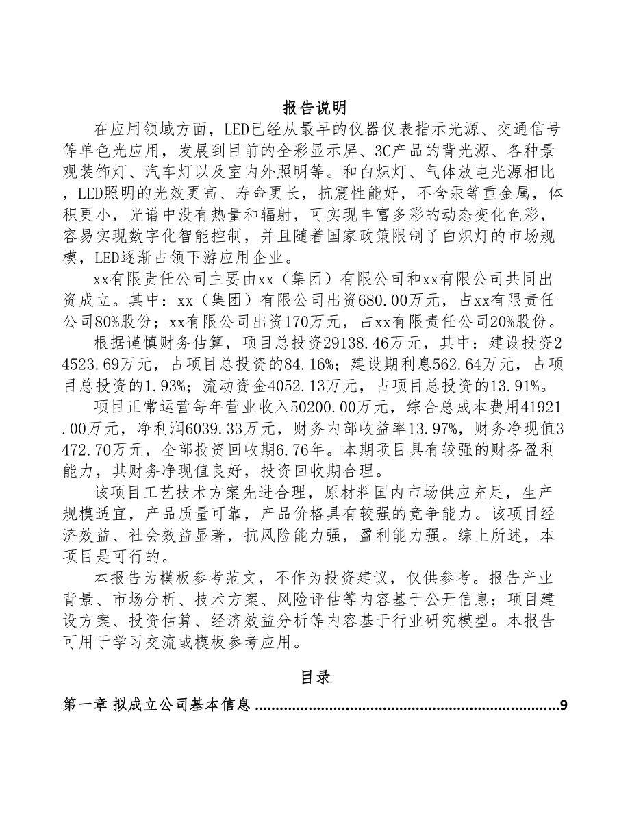 南昌关于成立LED公司可行性研究报告(DOC 75页)_第2页