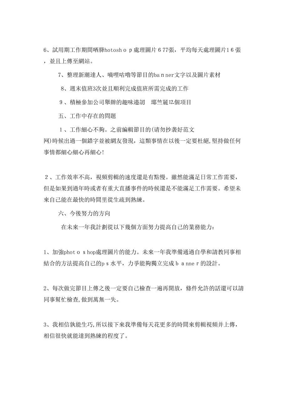 公文编辑试用期工作总结_第5页