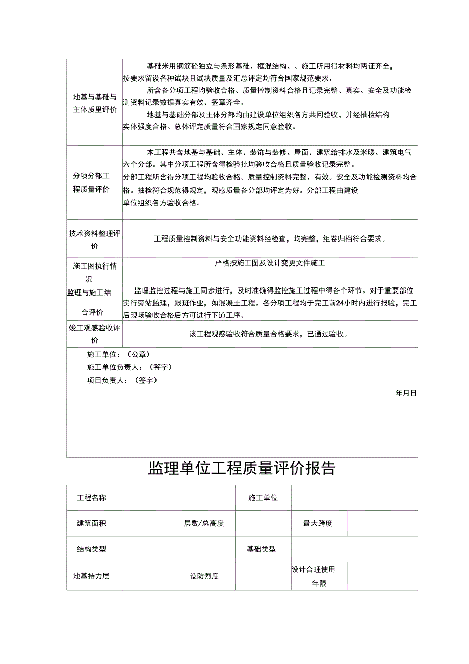 建设单位工程竣工验收意见书_第3页