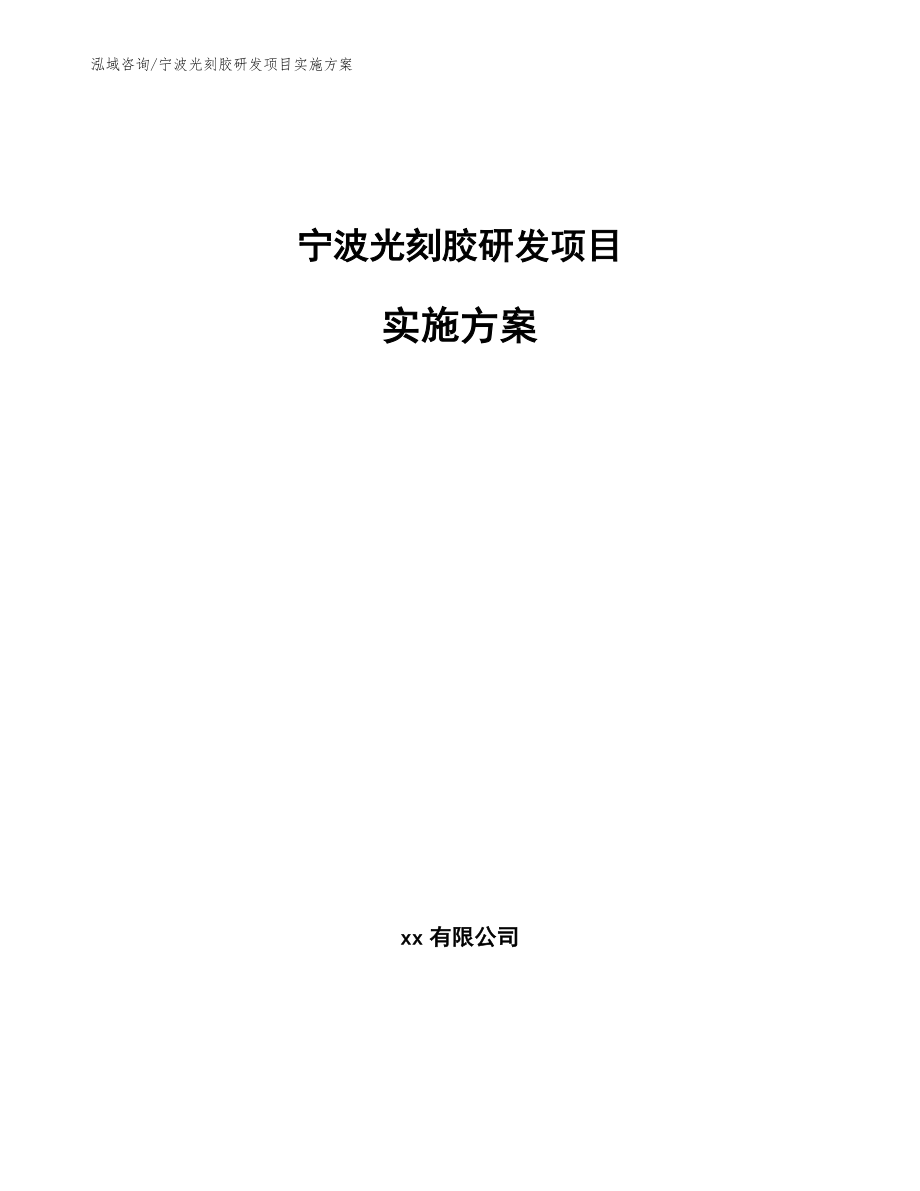 宁波光刻胶研发项目实施方案（范文）_第1页