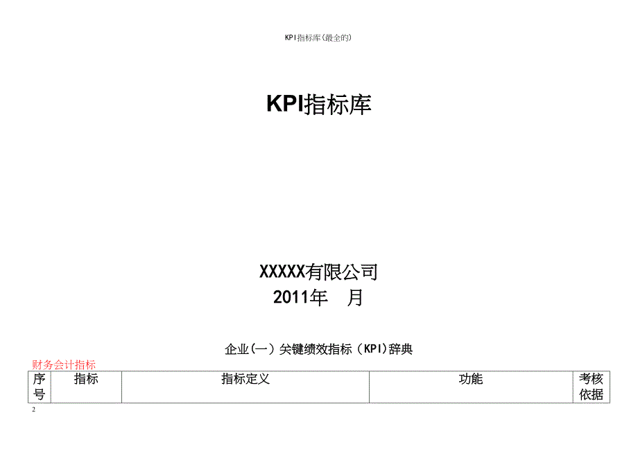 KPI指标库(最全的)_第2页