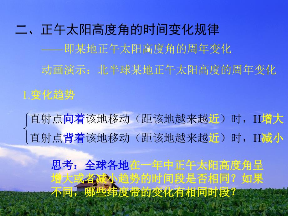 正午太阳高度角的时间季节变化规律_第4页