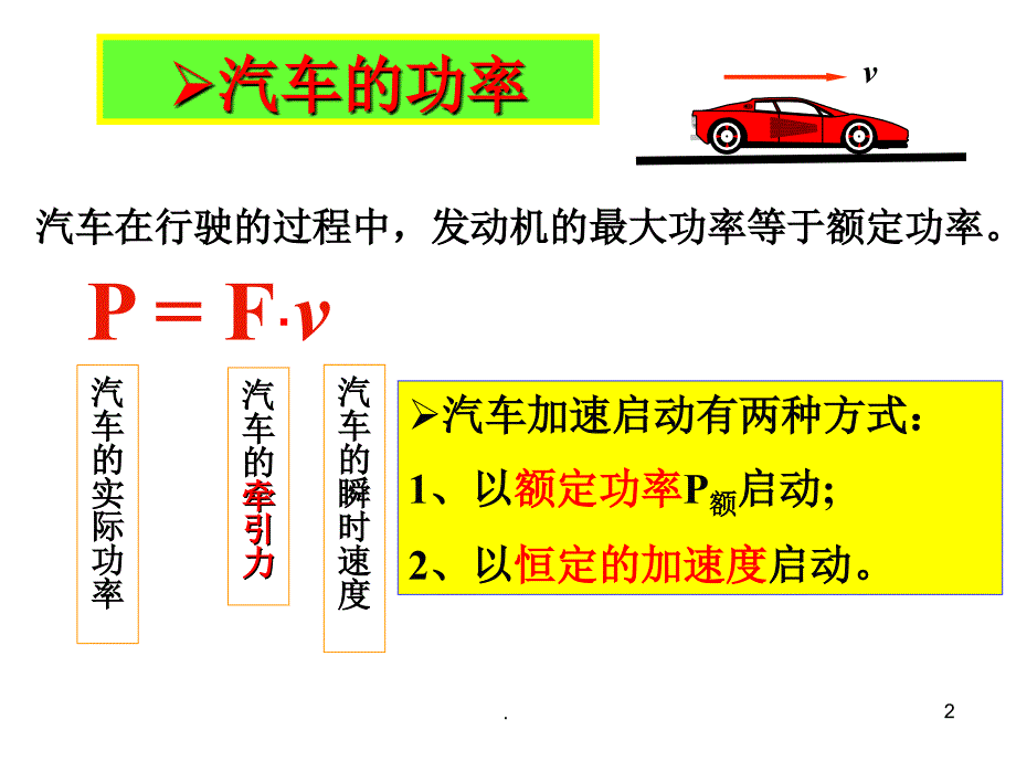 机车的两种启动方式PPT文档资料_第2页