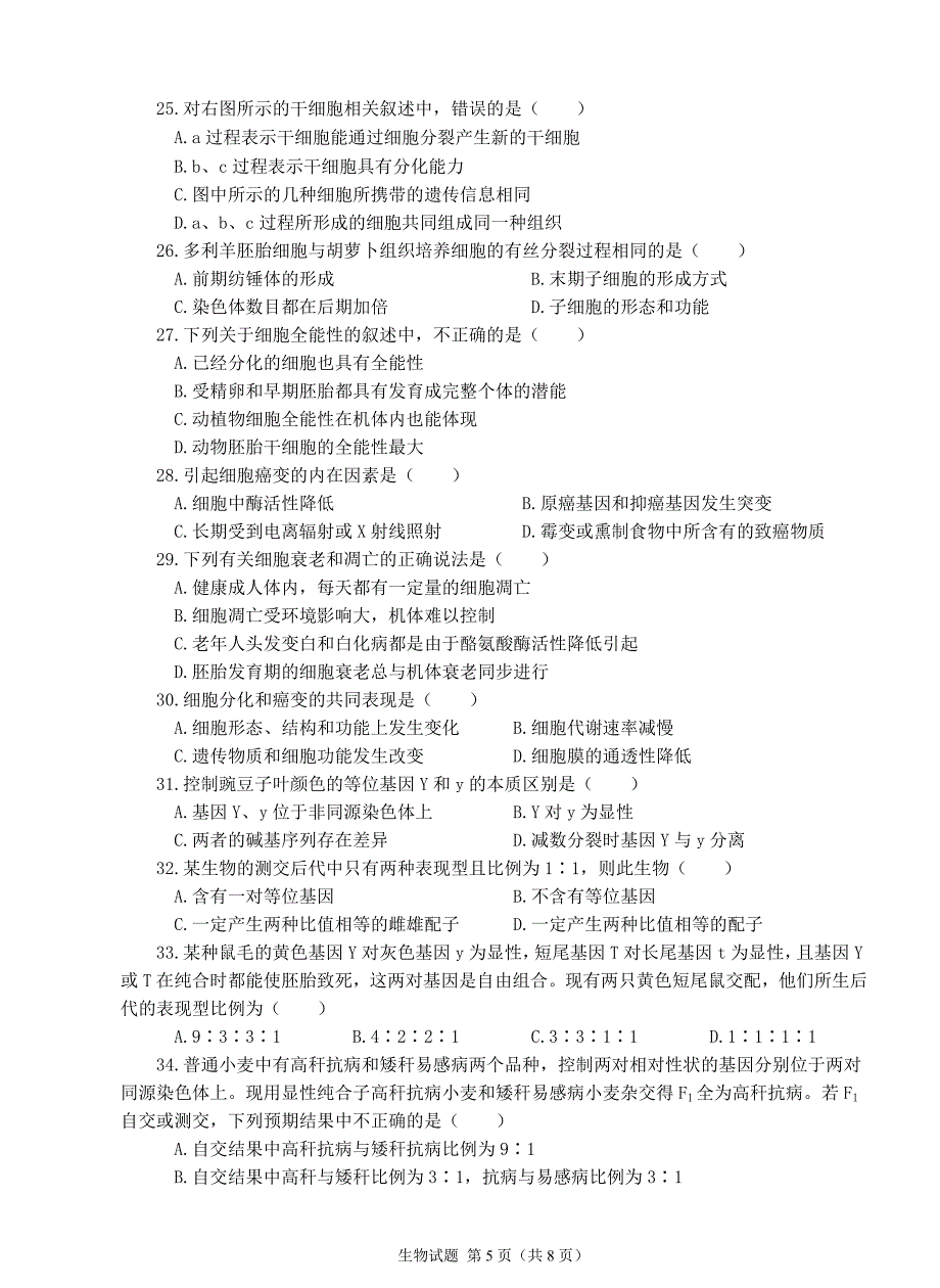 临沂市2011年高三期中考试生物.doc_第5页