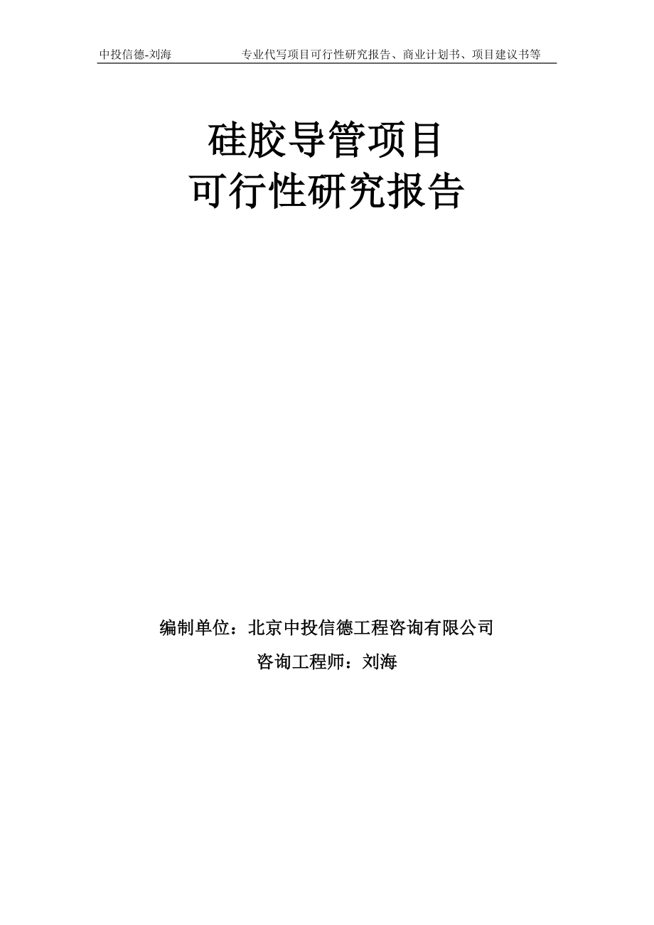 硅胶导管项目可行性研究报告模板-备案审批_第1页