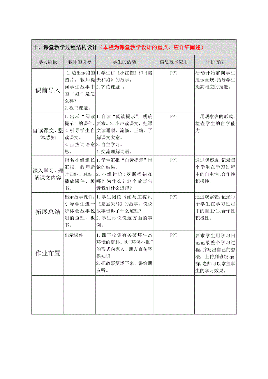 张喜君-《鹿和狼的故事》-教学设计.doc_第4页