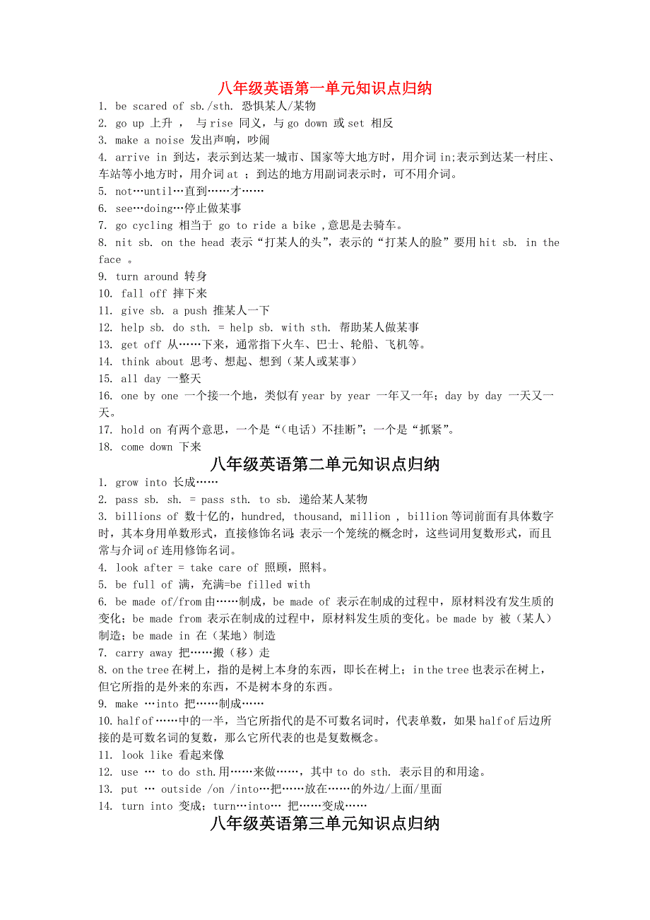 八年级英语下册知识点总结冀教版高攀峰_第1页