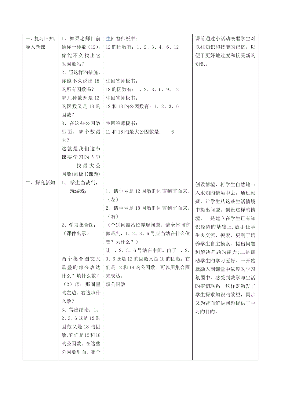 最大公因数教学设计表格式_第2页