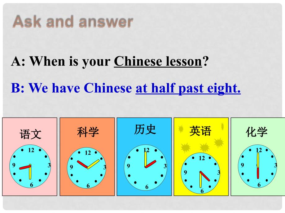 七年级英语上册 Module 5 My school day Unit 2 We start work at nine o’clock教学课件 （新版）外研版_第2页