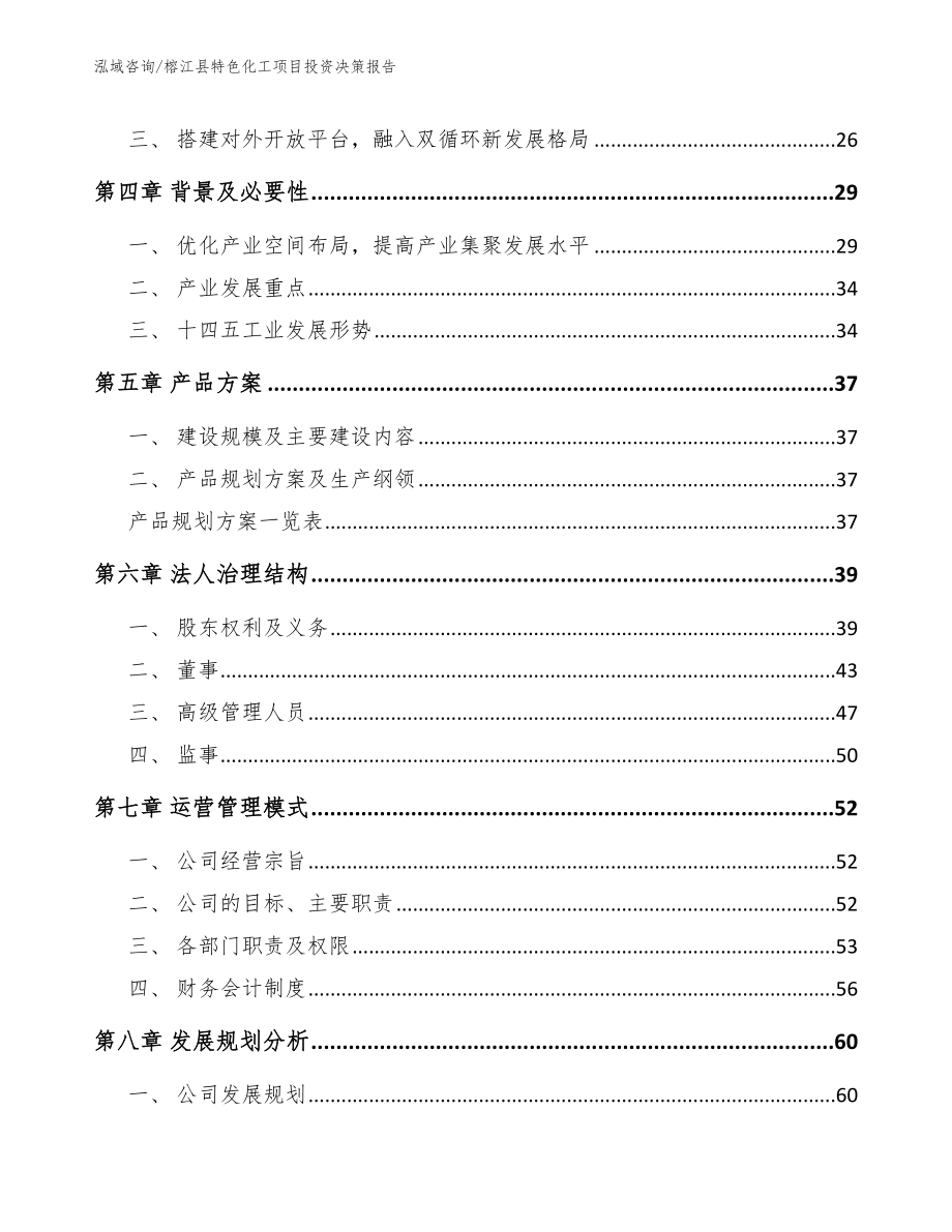 榕江县特色化工项目投资决策报告_范文模板_第2页