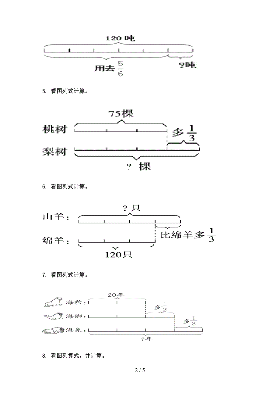 部编六年级下学期数学看图列方程重点知识练习题_第2页