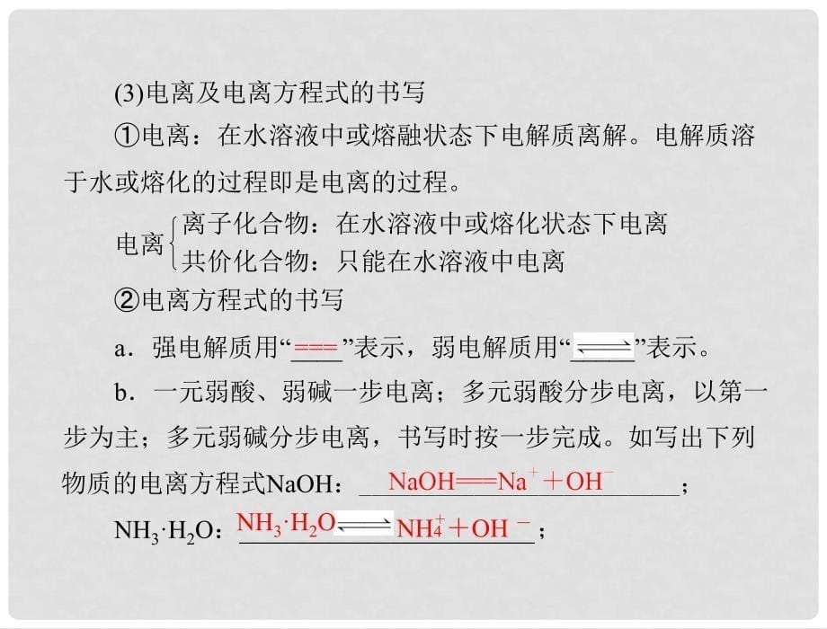 高考化学一轮复习 第二单元第10讲 弱电解质的电离平衡课件_第5页