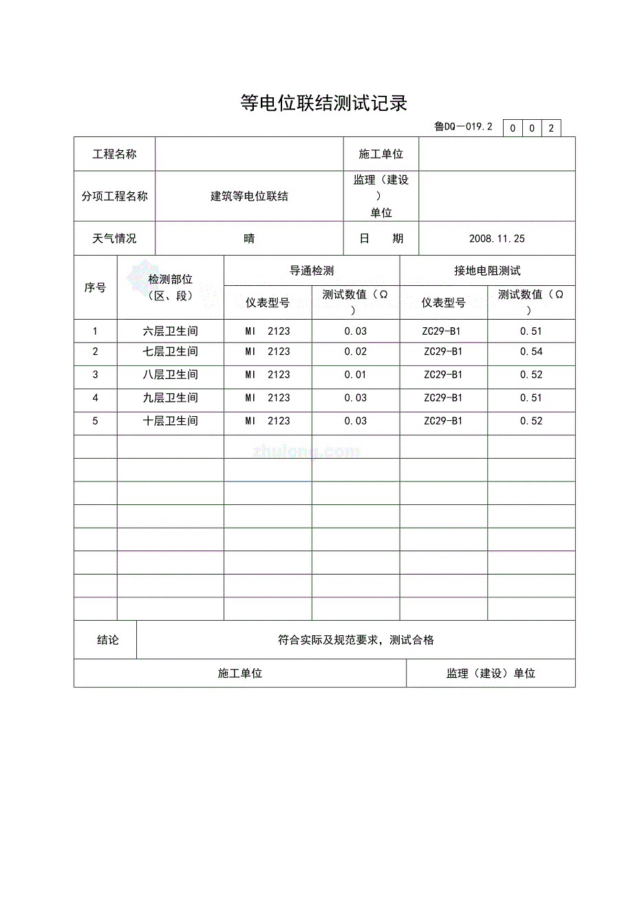 等电位联结测试记录_secret(天选打工人).docx_第2页