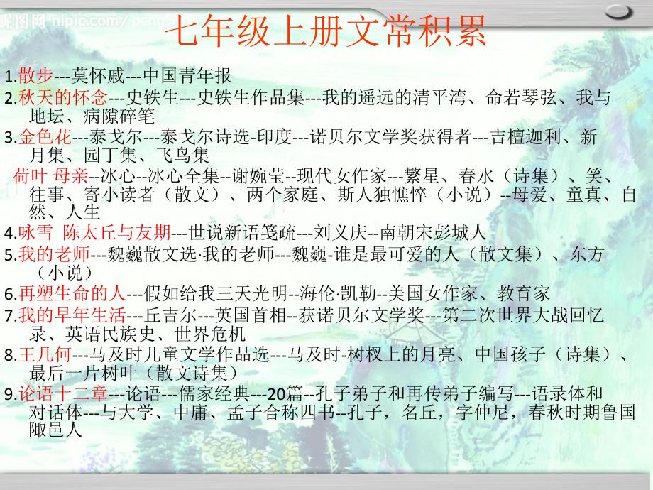 七年级上册知识积累_第1页