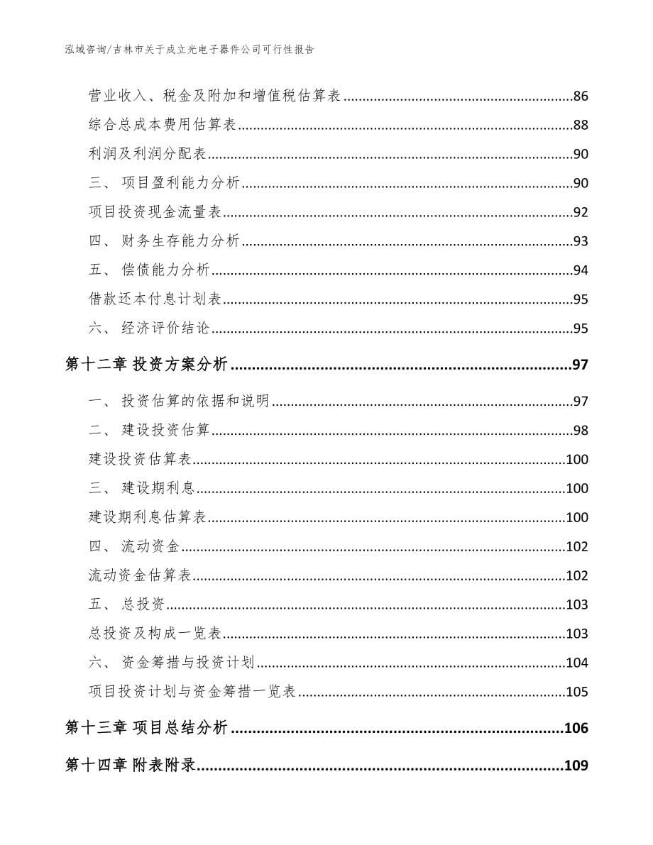 吉林市关于成立光电子器件公司可行性报告【模板参考】_第5页