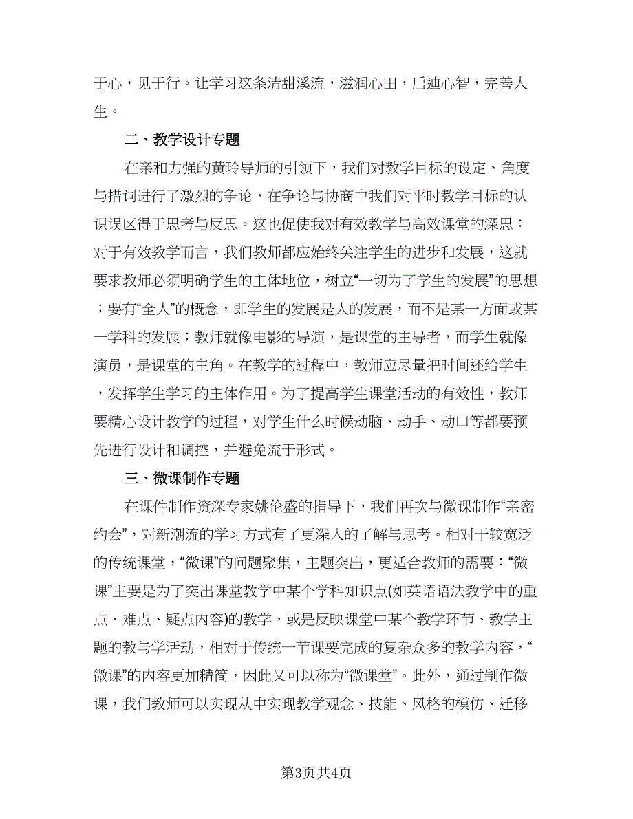 暑假教师培训总结例文（2篇）.doc_第3页