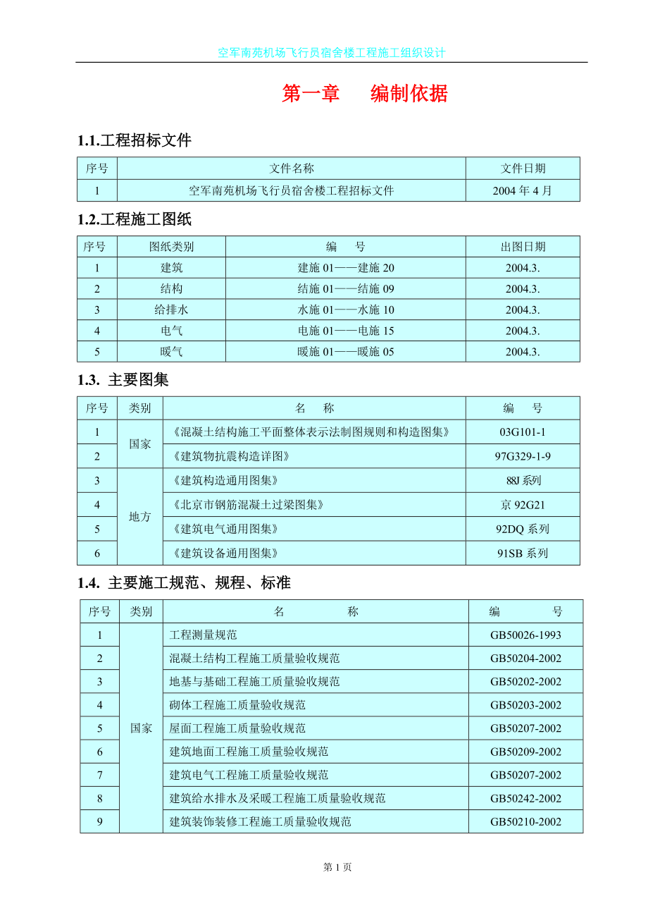 某宿舍楼工程施工组织设计范本_第1页