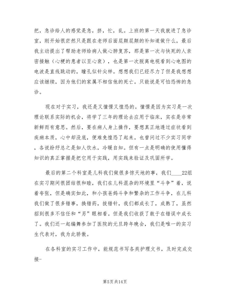 医院实习护士工作总结范文（5篇）.doc_第5页