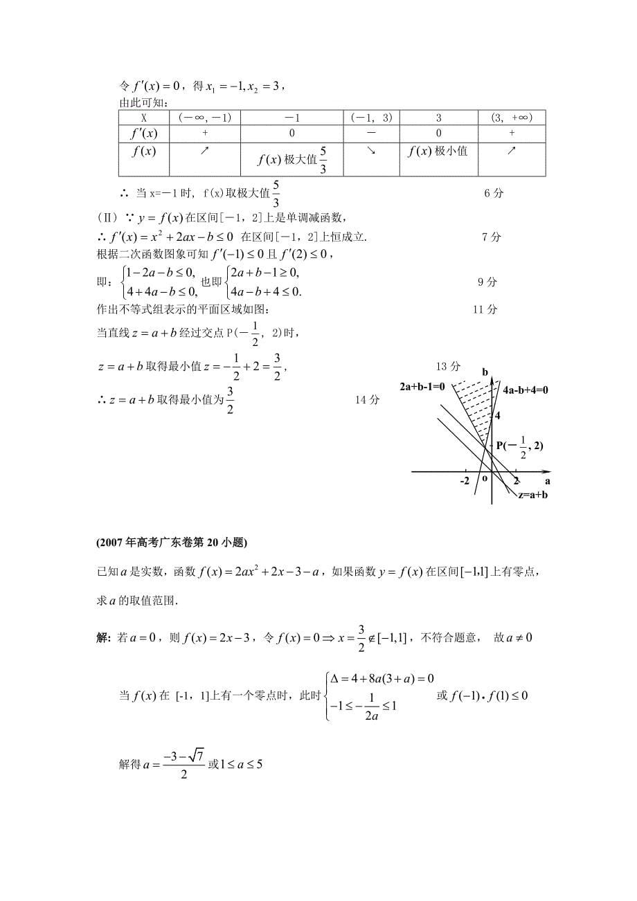 高三理科数学函数与导数专题训练_第5页