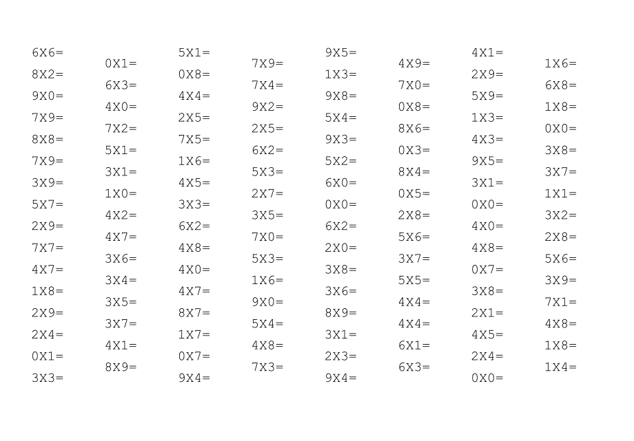 人教版小学数学二年级上册乘法口算题_第4页