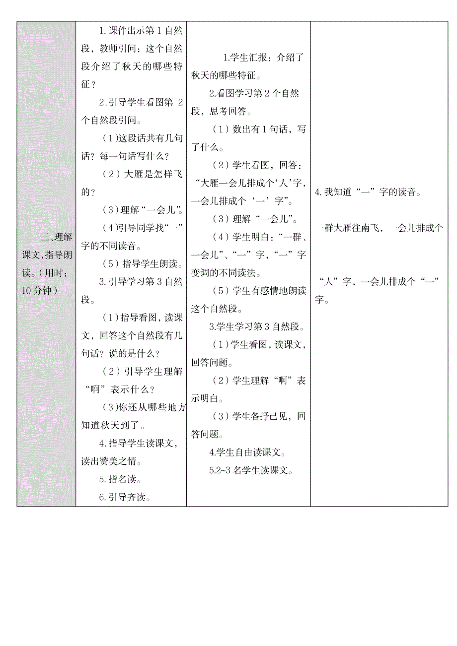 新人教版一年级语文第四单元表格教案_小学教育-小学学案_第4页