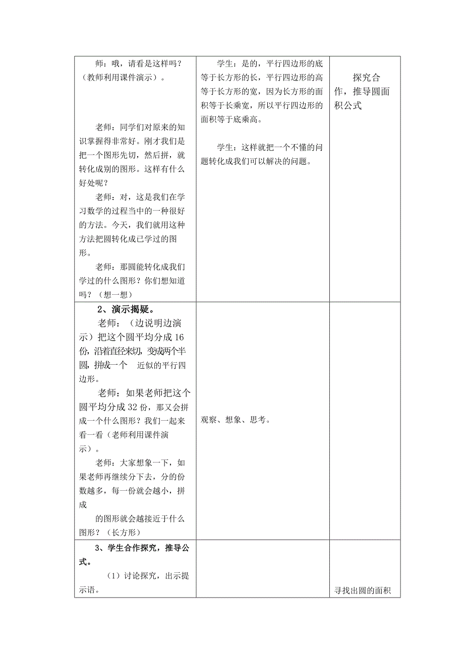 《圆的面积》教学设计方案_第4页