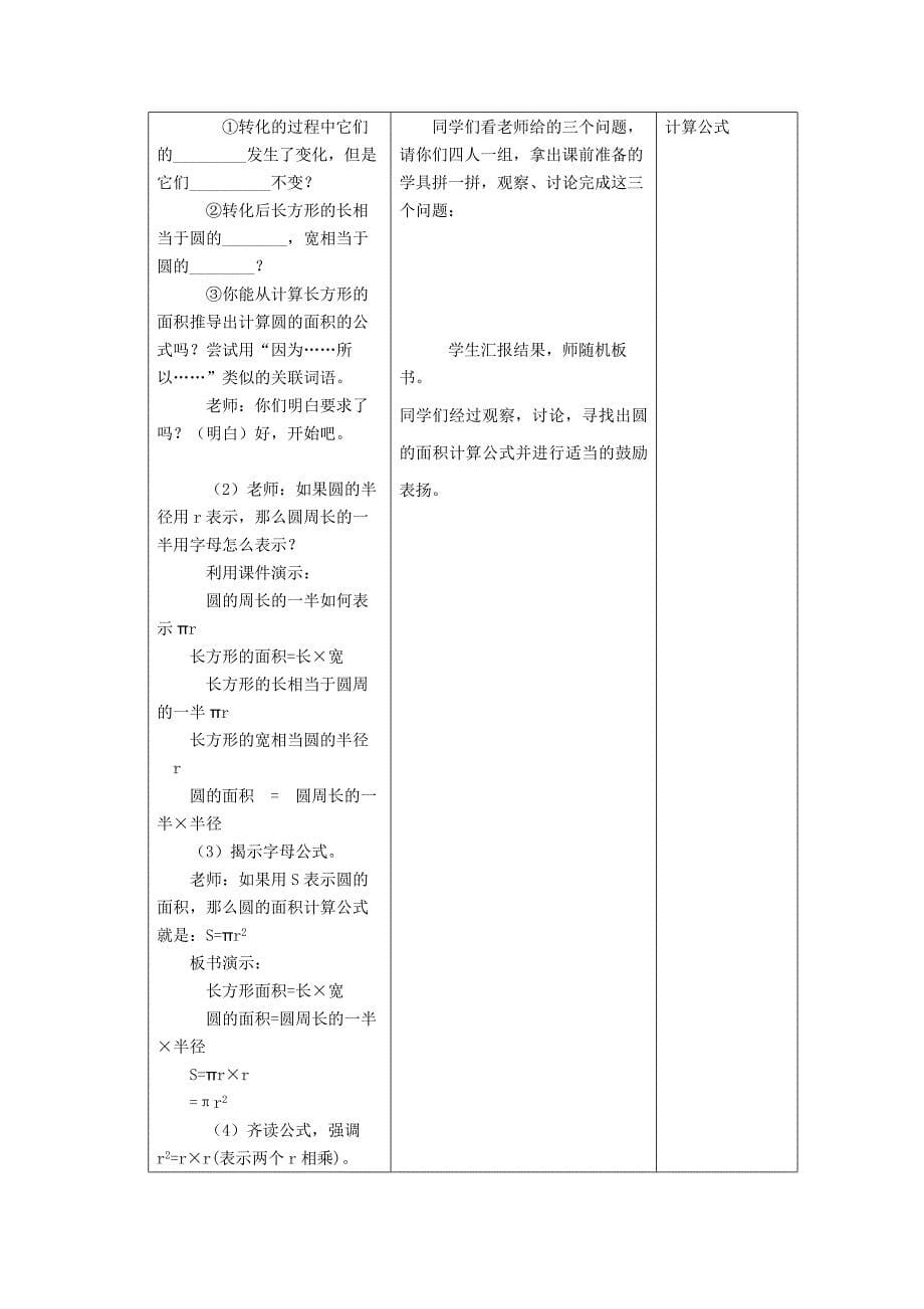 《圆的面积》教学设计方案_第5页