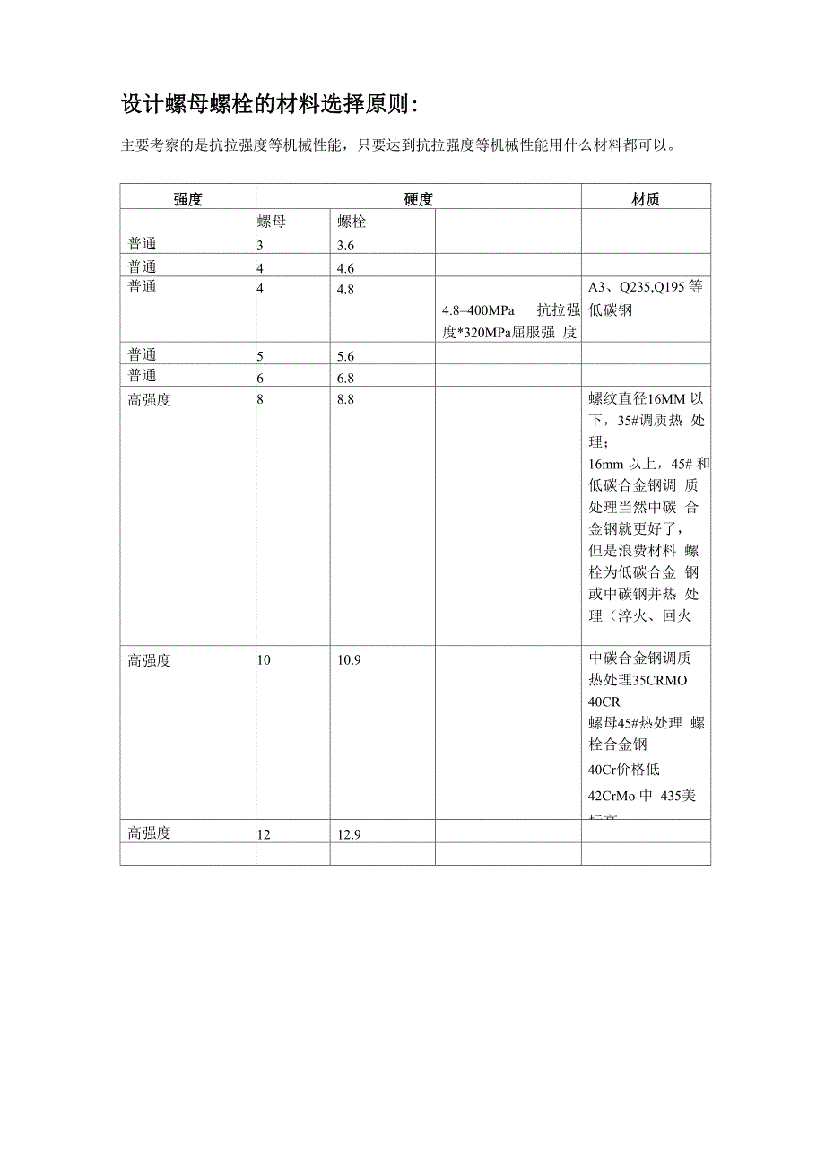 设计螺母螺栓的材料选择原则_第1页