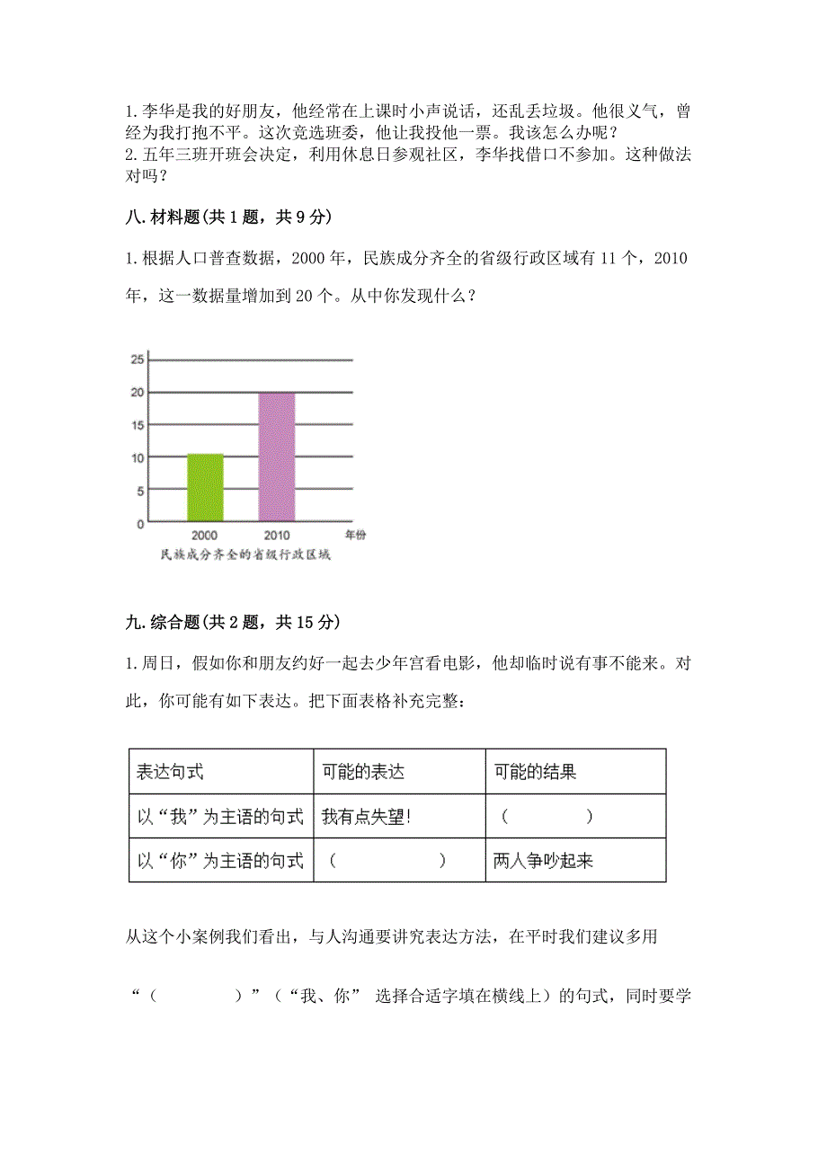 2022五年级上册道德与法治《期末测试卷》附答案【综合卷】.docx_第4页