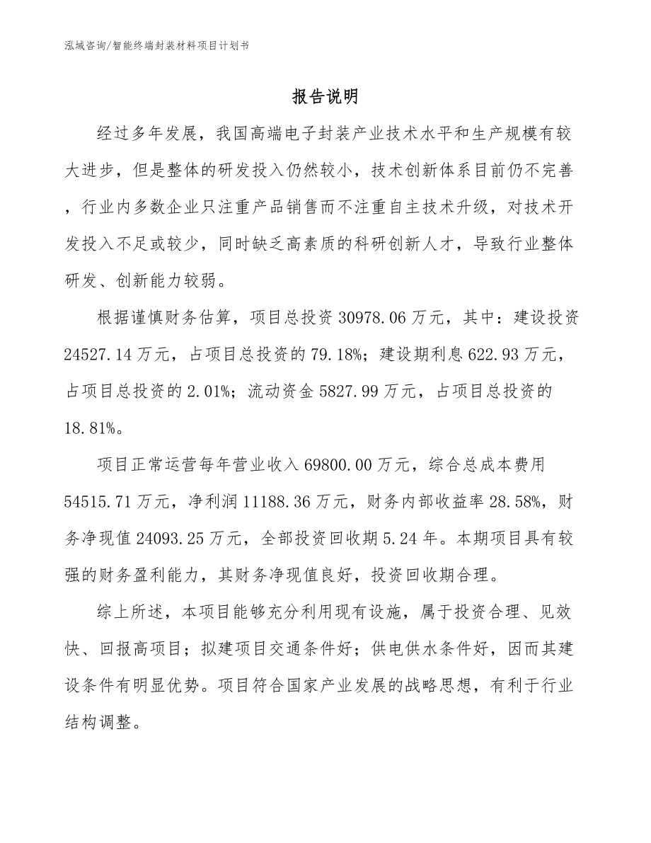 智能终端封装材料项目计划书_范文_第2页