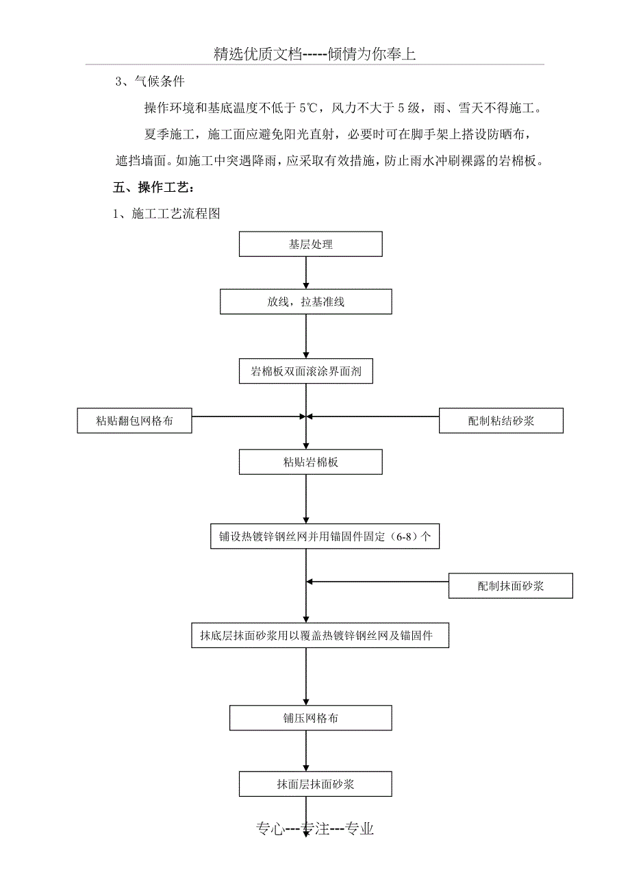 外墙外保温岩棉板体系涂料饰面施工工艺(镀锌钢丝网+网格布)-修改后_第3页