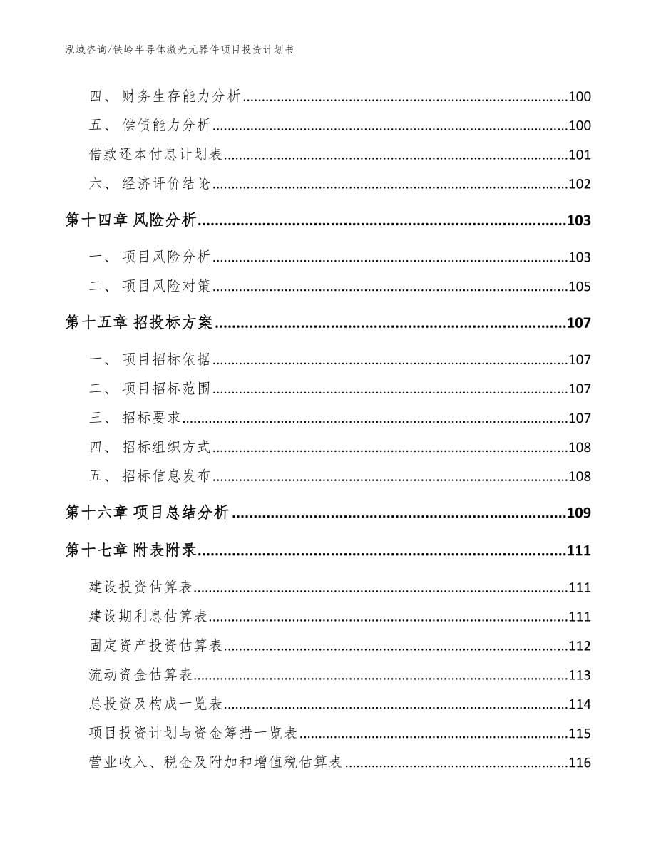 铁岭半导体激光元器件项目投资计划书【范文模板】_第5页