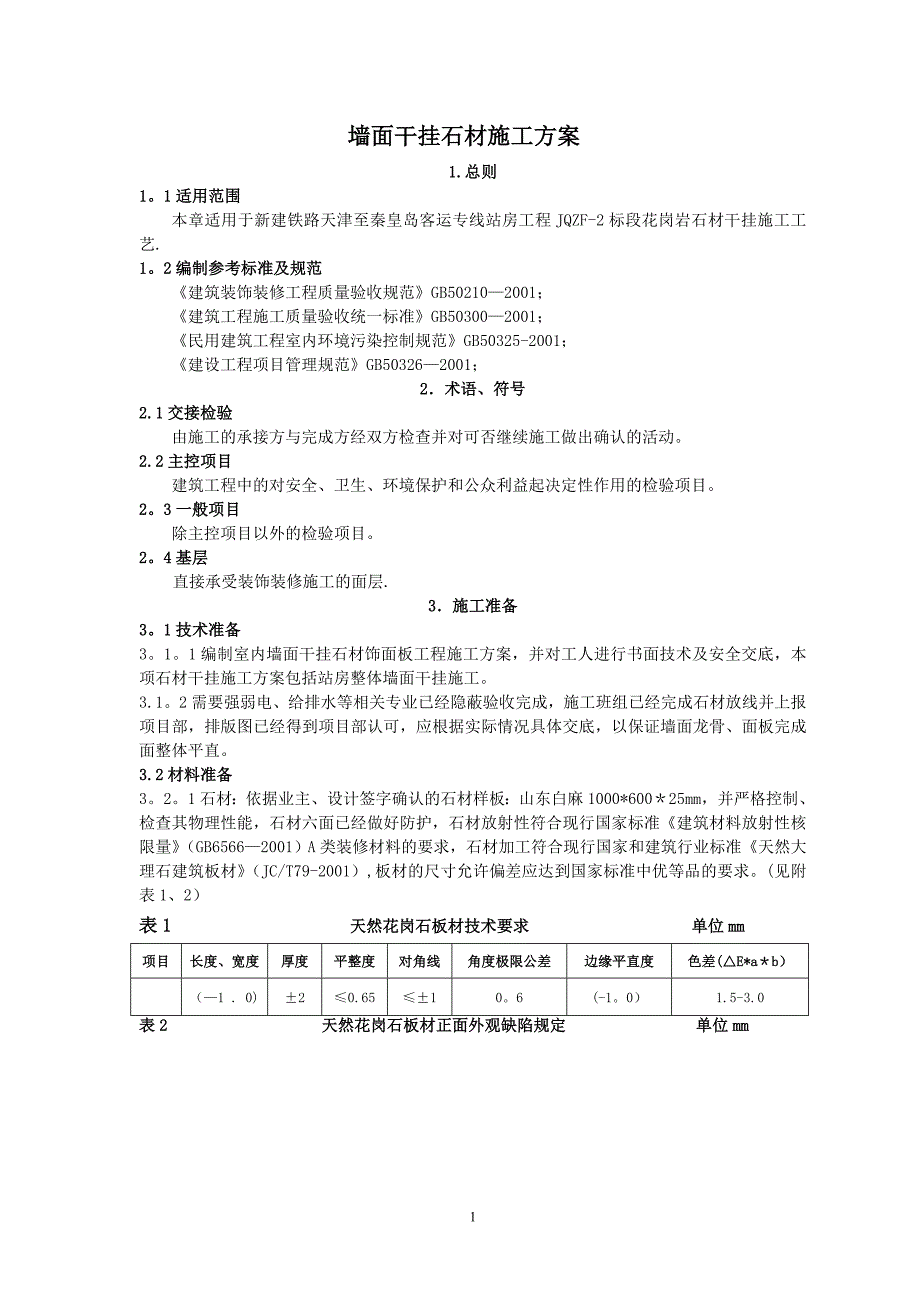 墙面干挂石材施工工艺_第1页