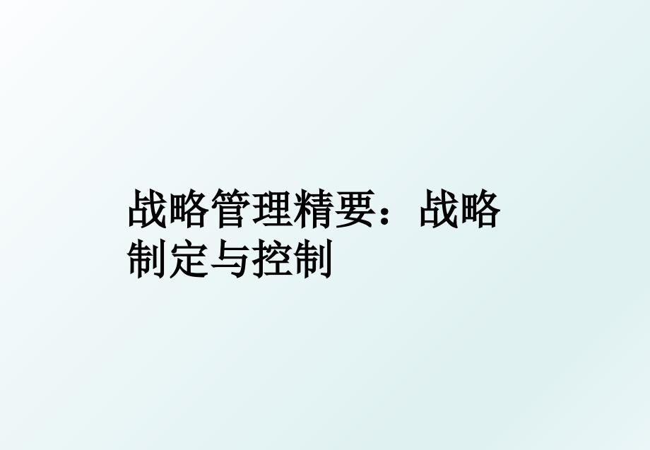 战略精要战略制定与控制_第1页