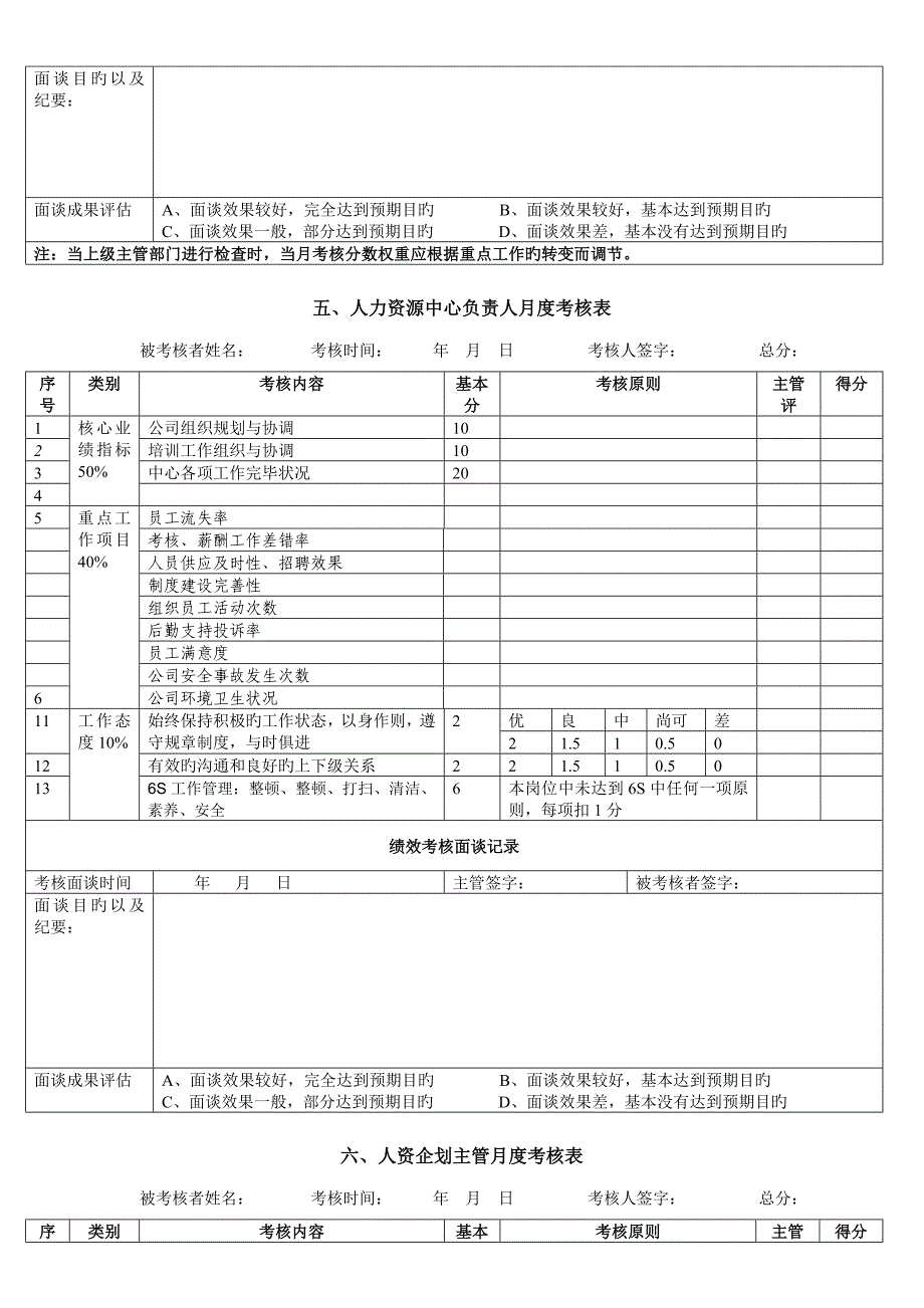 员工月度绩效考评表_第4页